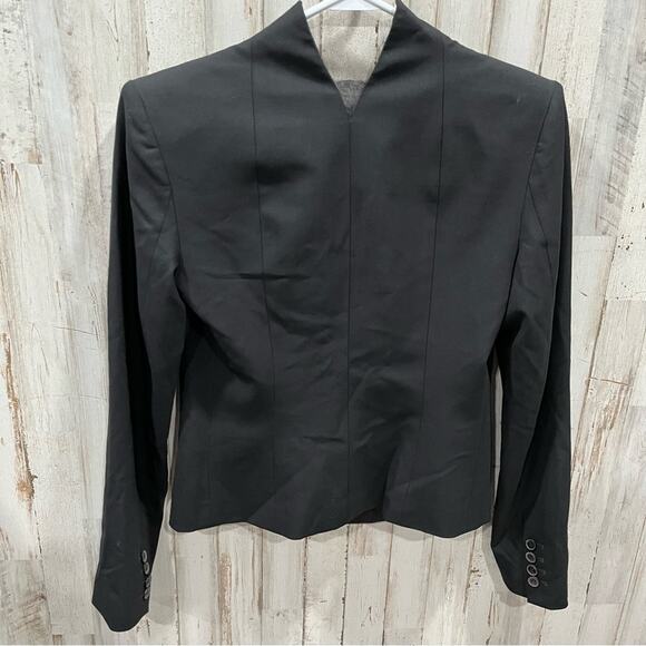 Theyskens’ Theory Black Blazer Structured “Justed” Wool Silk Womens Size 2 - Picture 3 of 10